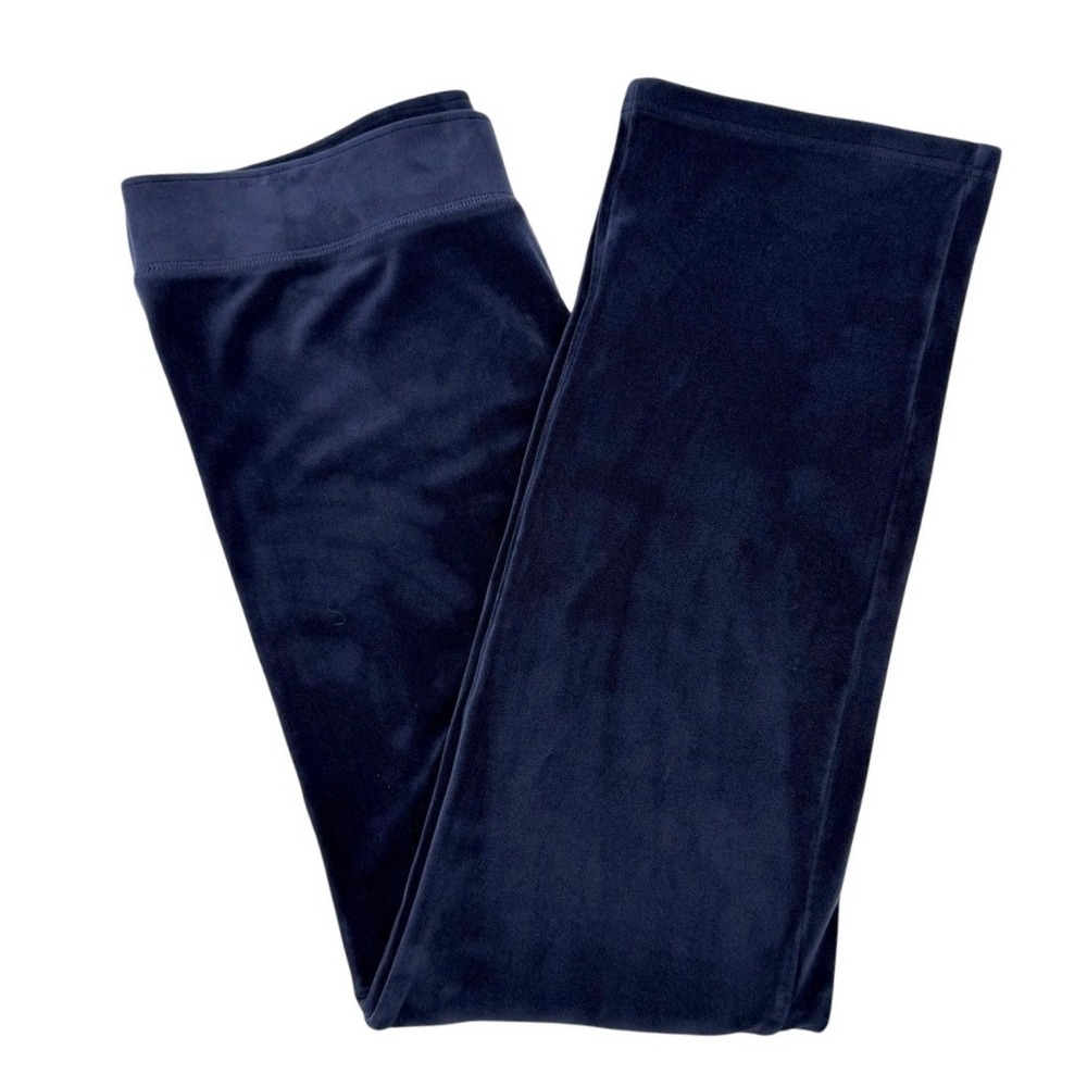 Lilly Pulitzer Dorsey Velour Pants Womens‎ Large Navy Blue Straight Leg Luxury
